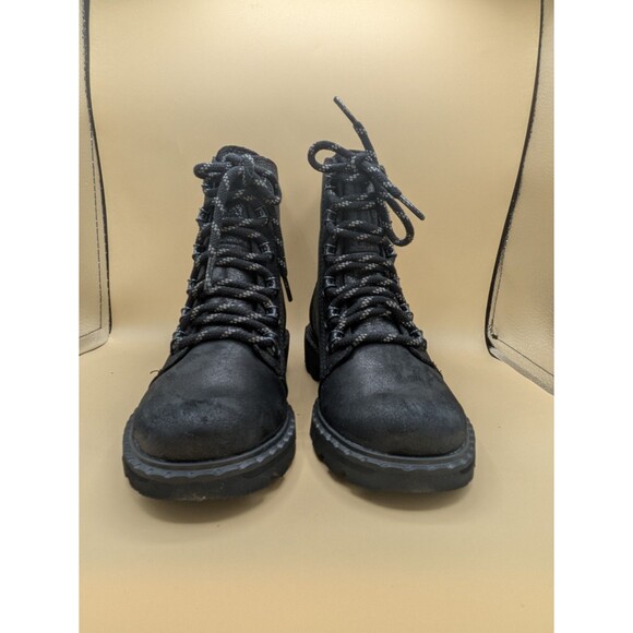 Sorel Lennox Lace Combat Boots Women's SZ 5 Black NL3700-010 Leather Waterproof - Picture 4 of 9